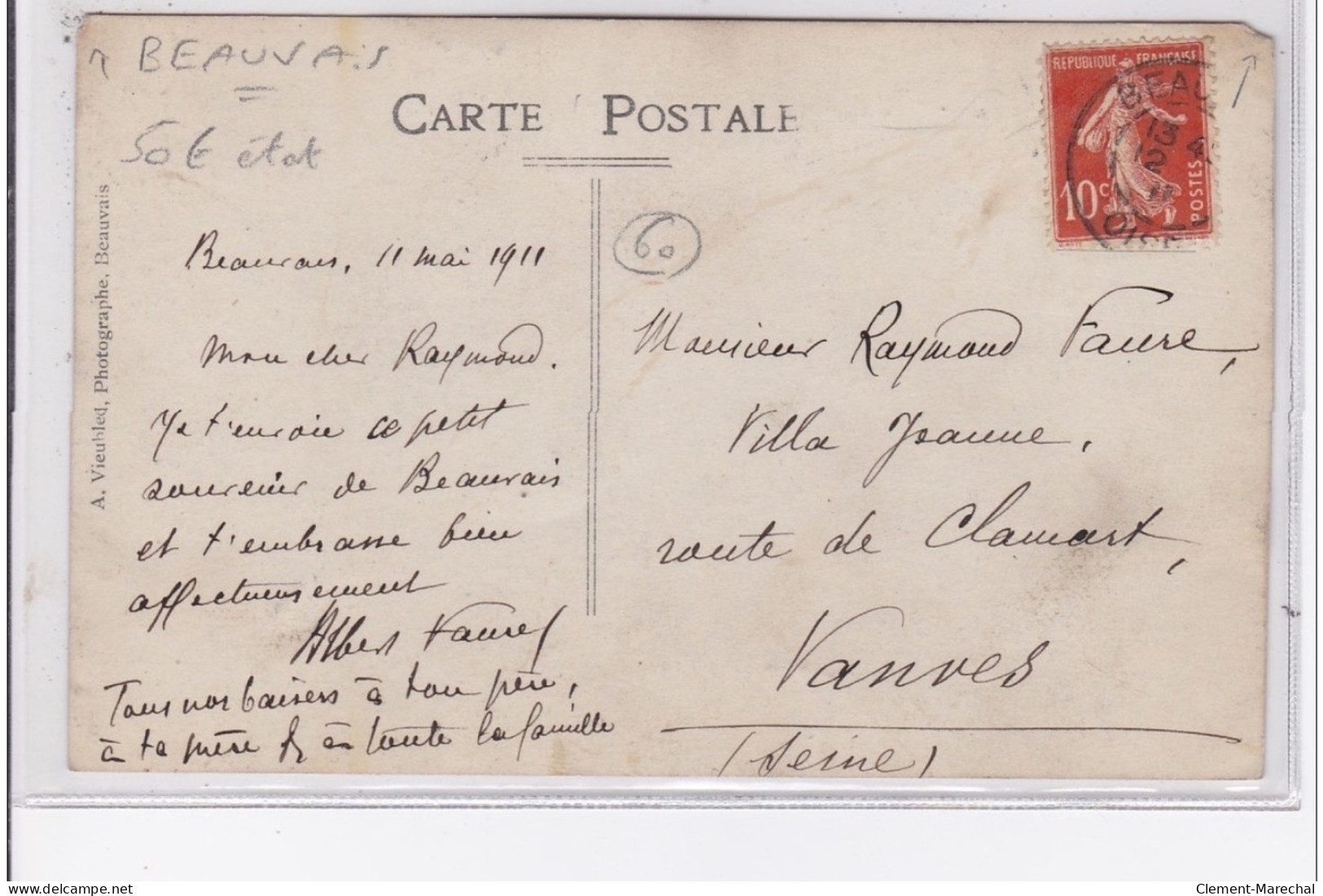 BEAUVAIS : Carte Photo En 1911 - Bon état (deux Petits Manque De Papier) - Beauvais