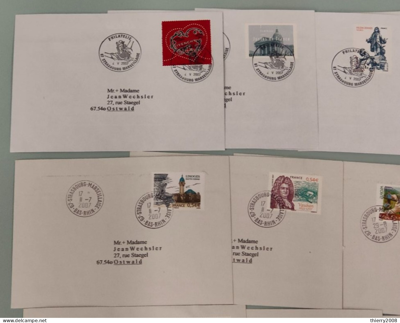 Timbres De 2007 Avec Oblitération Cachet à Date Philatélique De 2007 Sur Lettre  TB - Usados