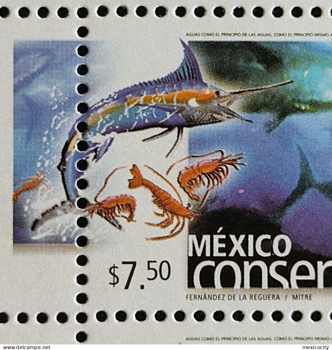 MEXICO 2005 $7.50 SEAS Strip Of 4, One W/ Red Dot Constant Flaw, Rare MNH Unm. - Mexique