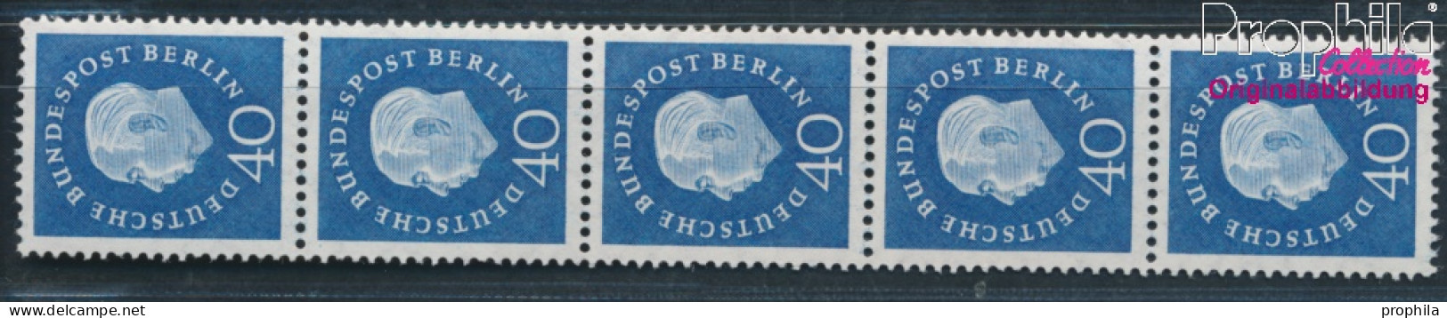 Berlin (West) 185R Fünferstreifen Postfrisch 1959 Heuss (10347698 - Nuovi