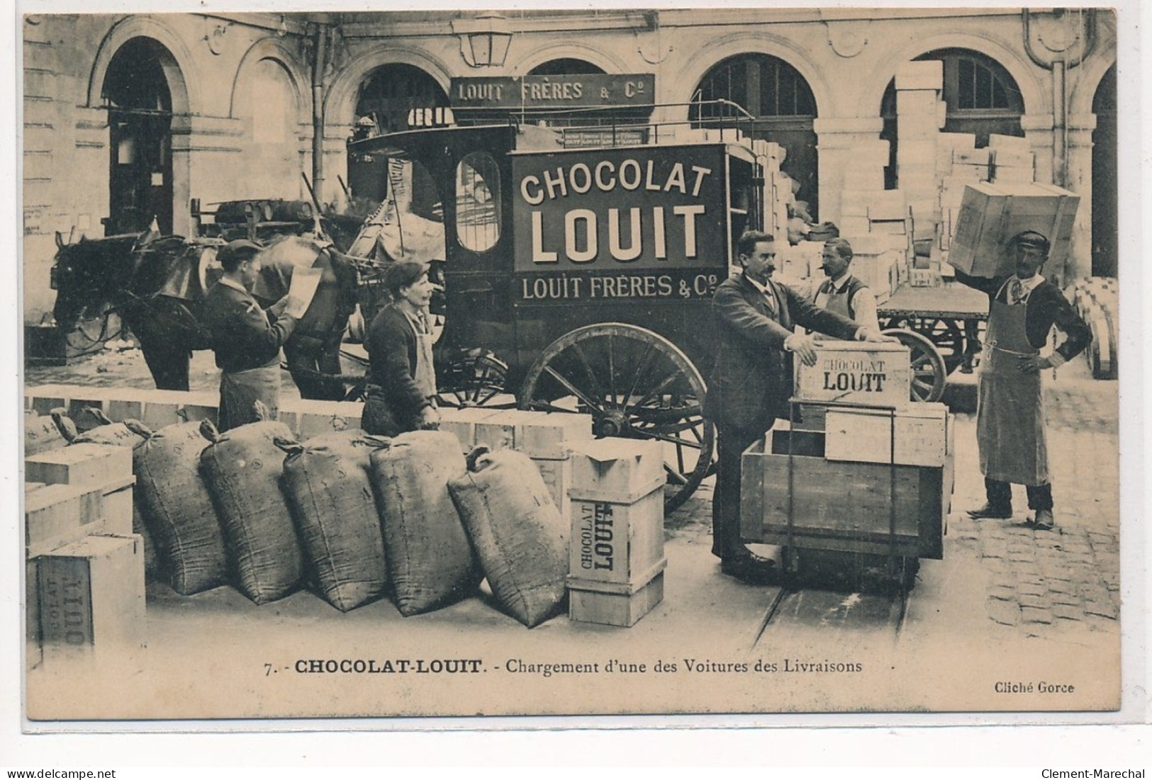 BORDEAUX : Chocolat-louit, Chargement D'une Des Voitures Des Livraisons - Tres Bon Etat - Bordeaux