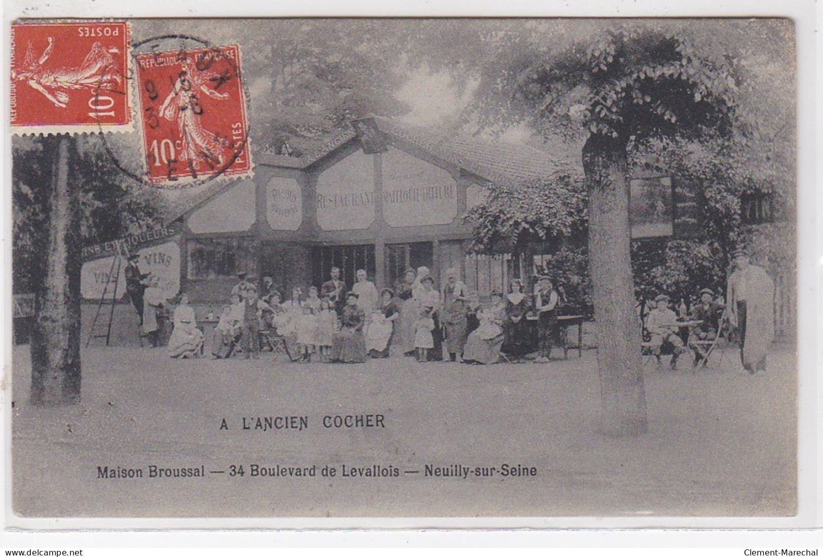 NEUILLY SUR SEINE : Restaurant "A L'Ancien Cocher" - Maison Broussal Au 34 Boulevard De Levallois - Bon état - Neuilly Sur Seine