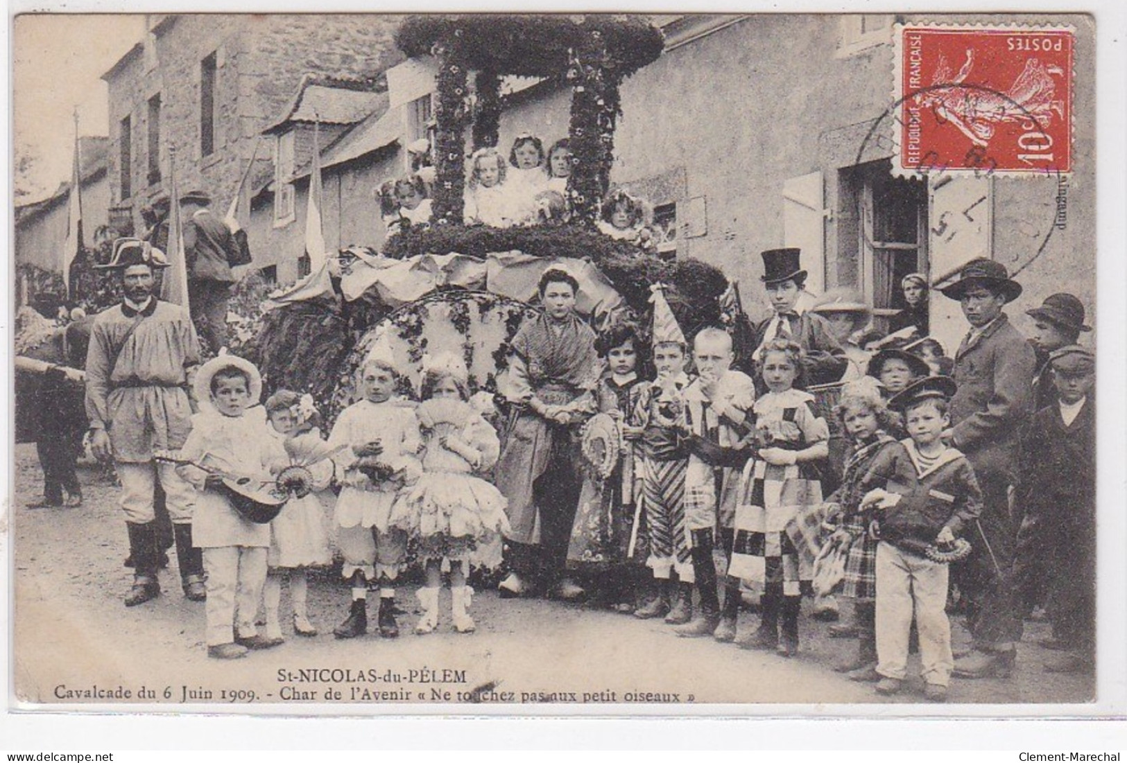 SAINT NICOLAS DU PELEM : Cavalcade 1909 - Char De L'Avenir (enfants) - Très Bon état - Saint-Nicolas-du-Pélem