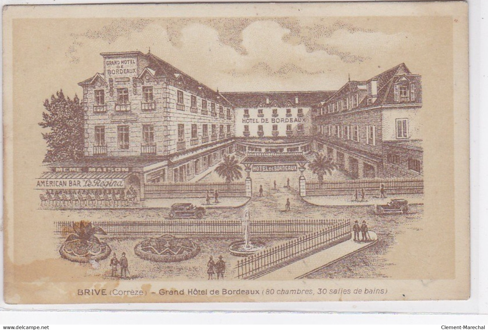 BRIVE : Carte Postale Publicitaire Pour Le Grand Hotel De Bordeaux - état (traces) - Brive La Gaillarde