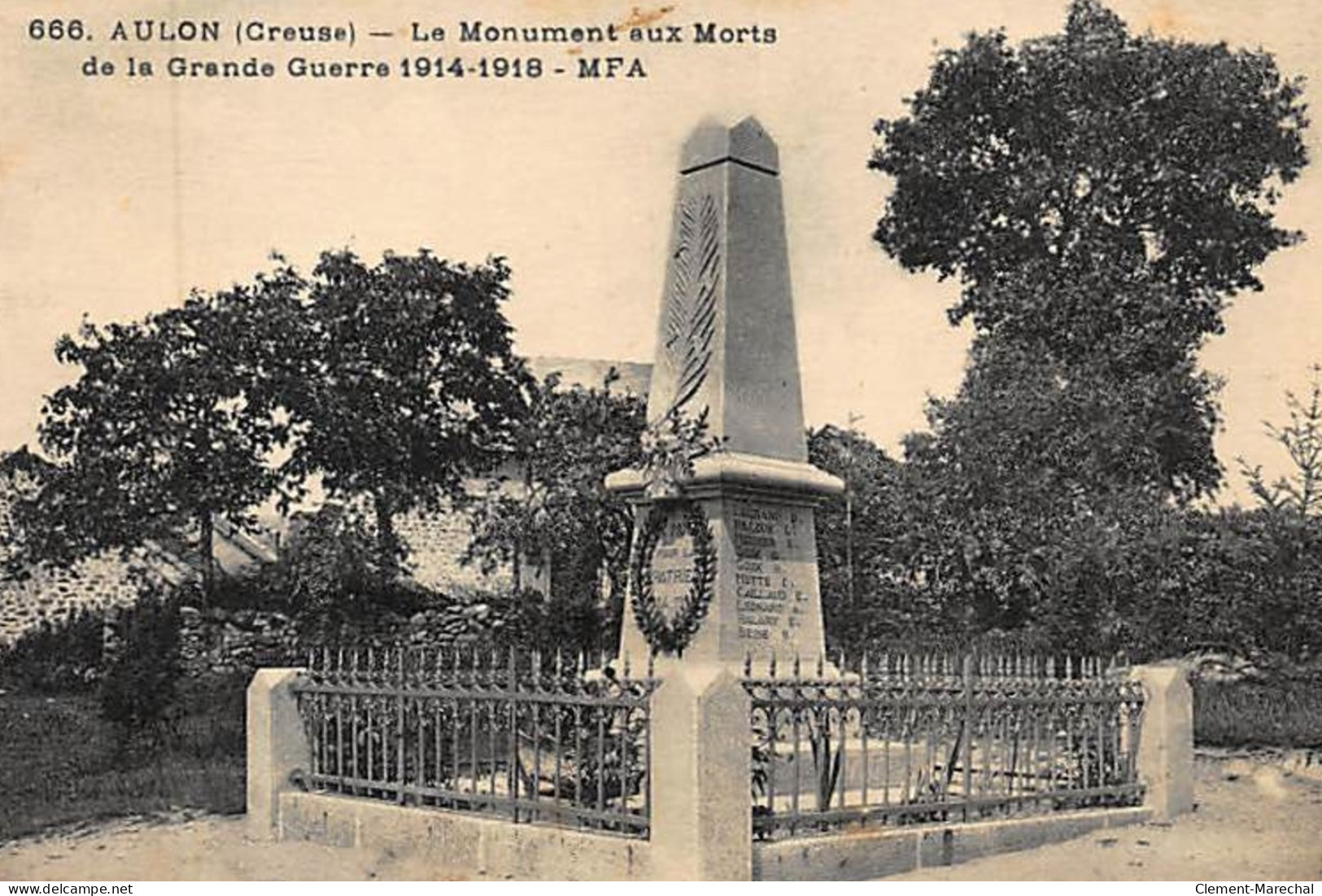 AULON : Le Monuments Aux Morts De La Grande Guerre 1914-1918 - Bon état (leger Pli) - Autres & Non Classés