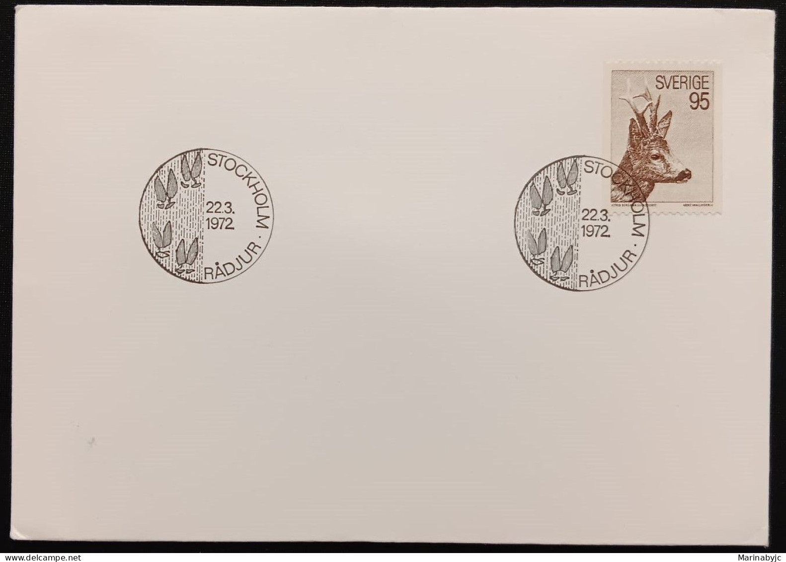 DM)1972, SWEDEN, FIRST DAY COVER, ISSUE STAMPS, FAUNA, CORZO, FDC - Sonstige & Ohne Zuordnung