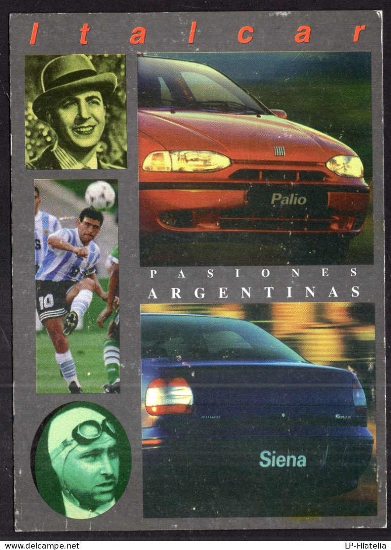 Argentina - Circa 1990 - Publicidad Italcar - Fiat - Gardel - Maradona -Fangio - Publicité