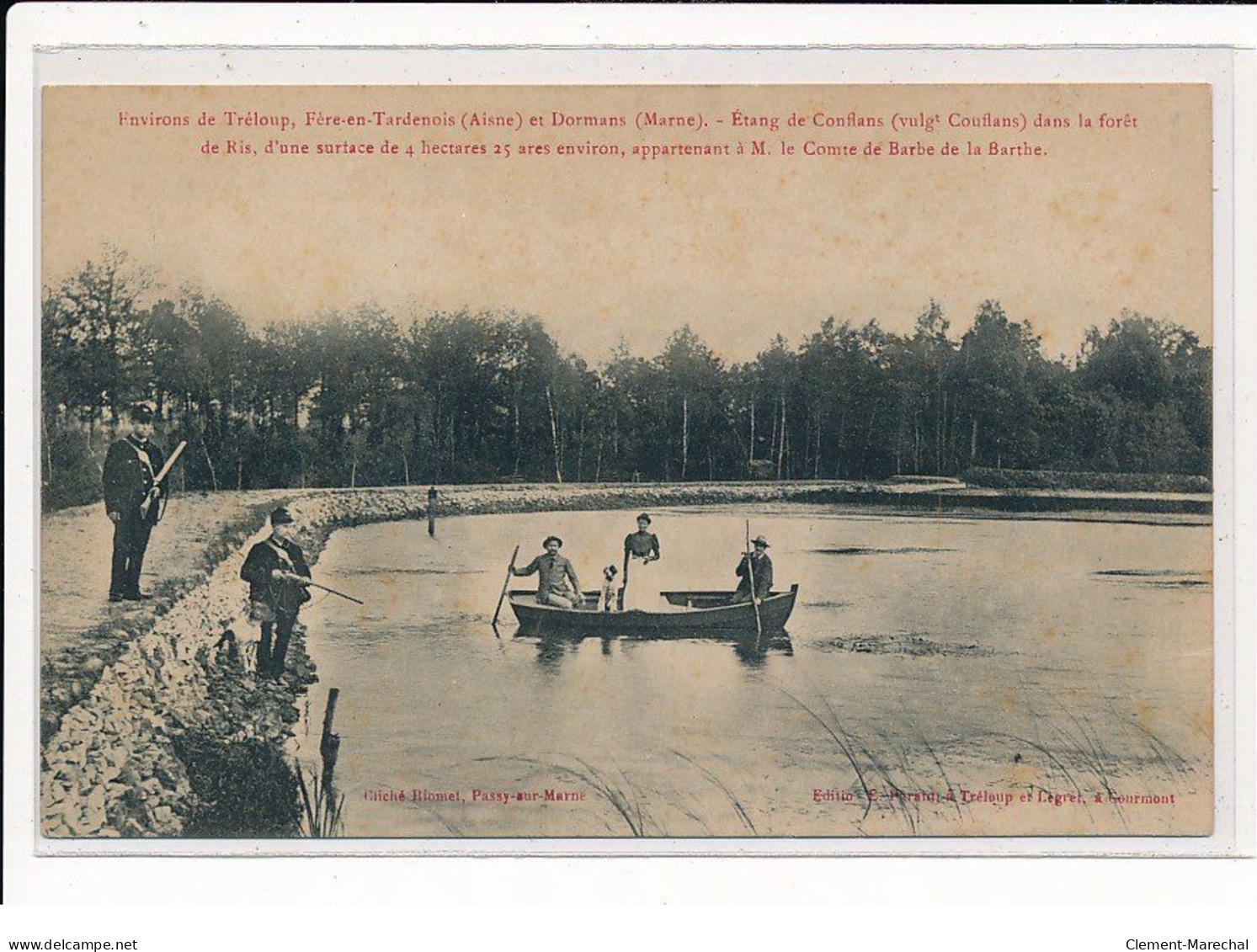 Environ De DORMANS : Etang De Conflans Dans La Forêt De Ris, Appartenant à M. Le Comte De Barbe De La Barthe - état - Dormans