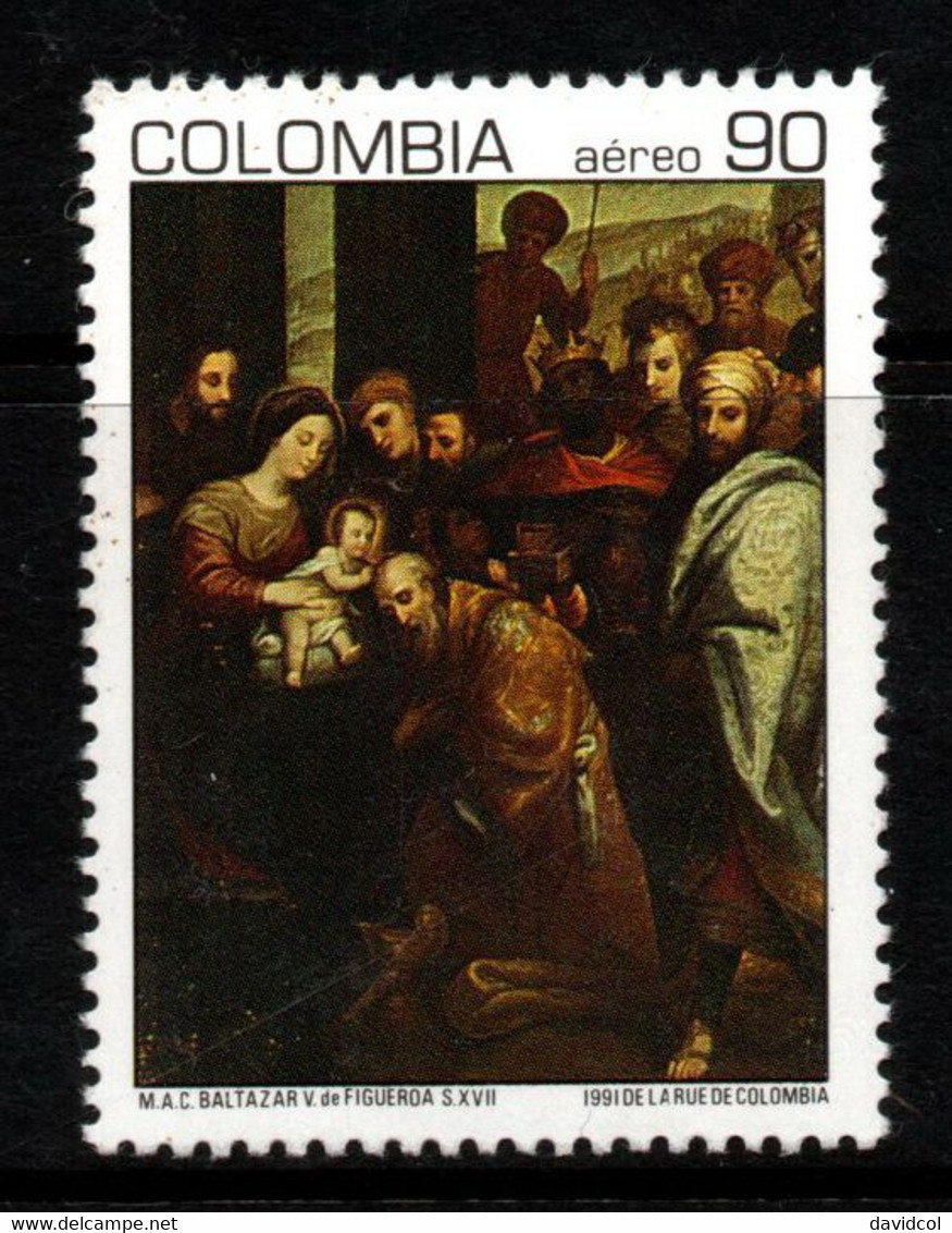 30- KOLUMBIEN - 1991 - MI#:1849 - MNH- CHRISTMAS / NAVIDAD – COLONIAL PAINTING S VXII - Colombie