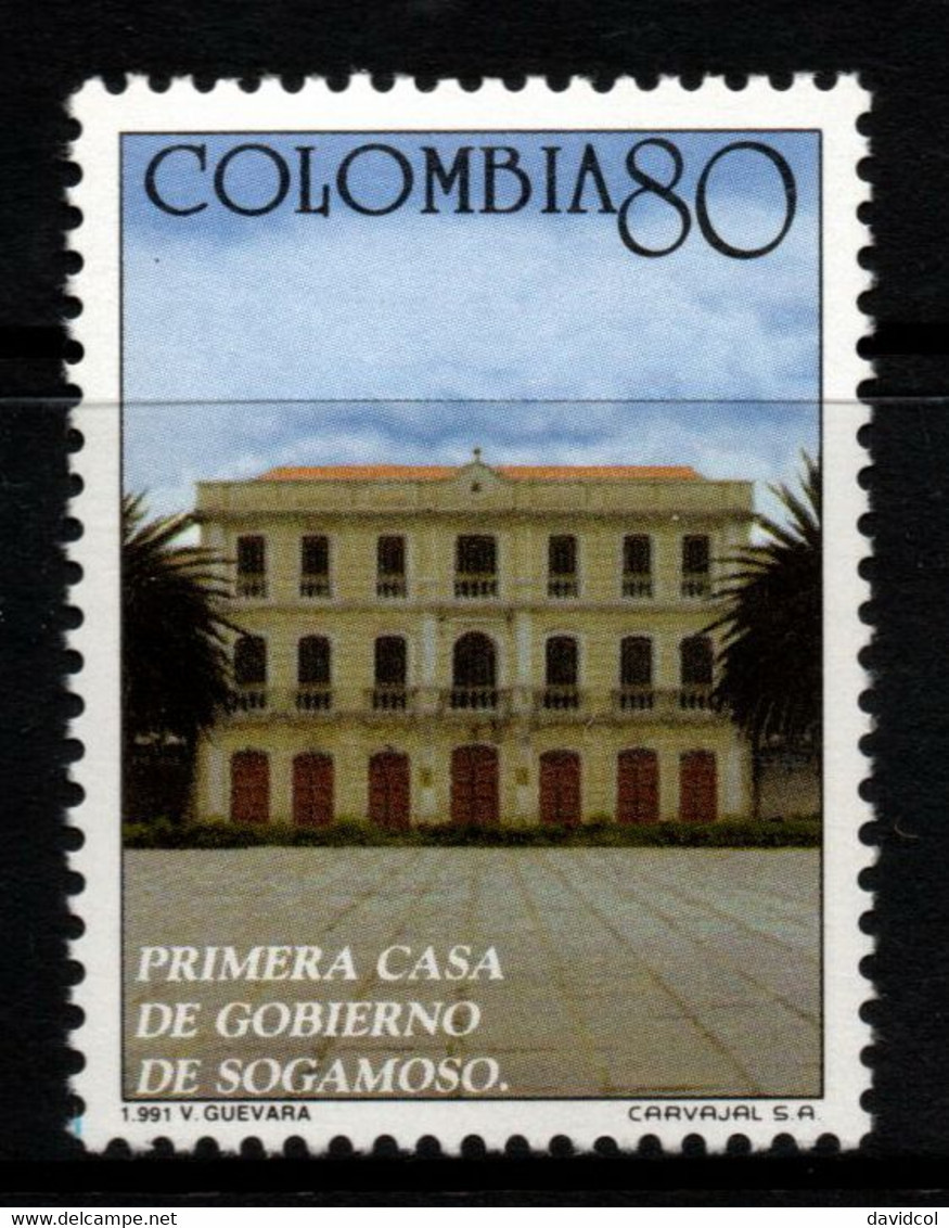 27- KOLUMBIEN - 1991 - MI#:1848 - MNH- SOGAMOSO GOVERNMENT HOUSE - ARCHITECTURE - Colombia