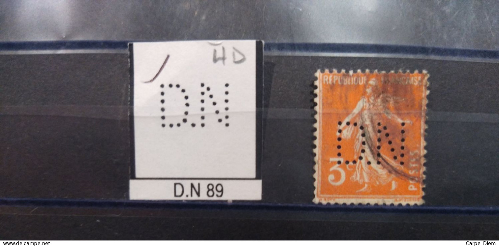 FRANCE D.N 89 TIMBRE DN 89 INDICE 4 SUR 278A PERFORE PERFORES PERFIN PERFINS PERFO PERFORATION PERFORIERT - Gebraucht