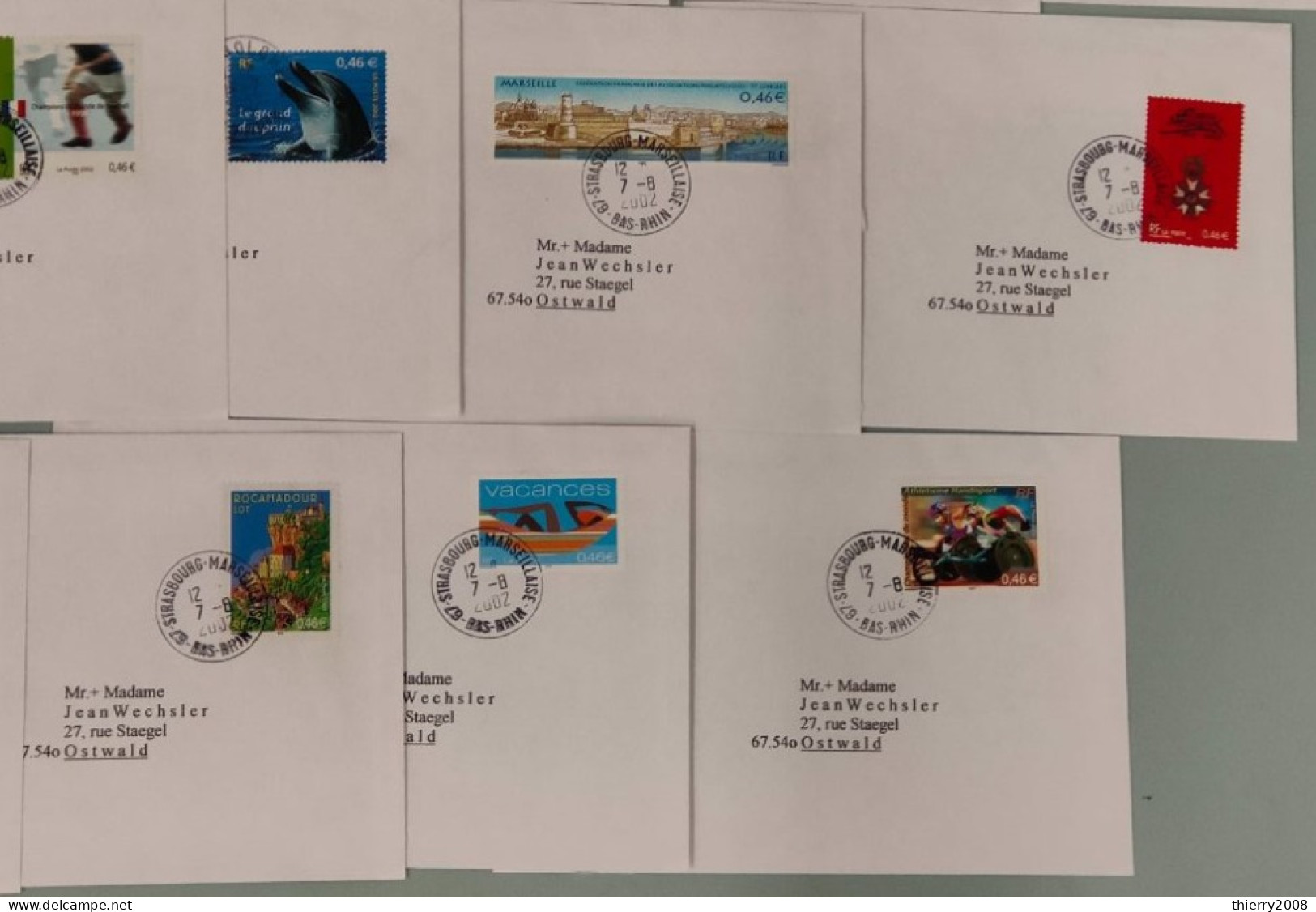 Lot De Timbres De 2002 Avec Oblitération Cachet à Date Philatélique De 2002 Sur Lettre  TB - Gebraucht