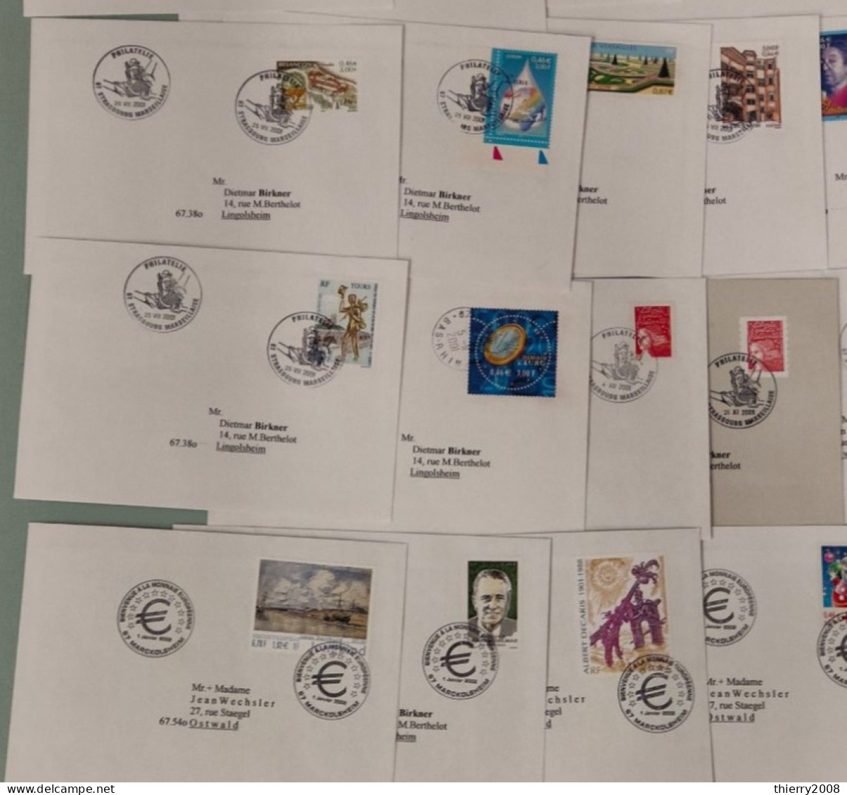 Lot De Timbres De 2001 Avec Oblitération Cachet à Date Philatélique De 2001/02 Sur Lettre  TB - Oblitérés