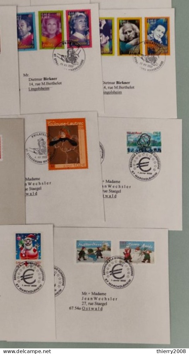 Lot De Timbres De 2001 Avec Oblitération Cachet à Date Philatélique De 2001/02 Sur Lettre  TB - Used Stamps