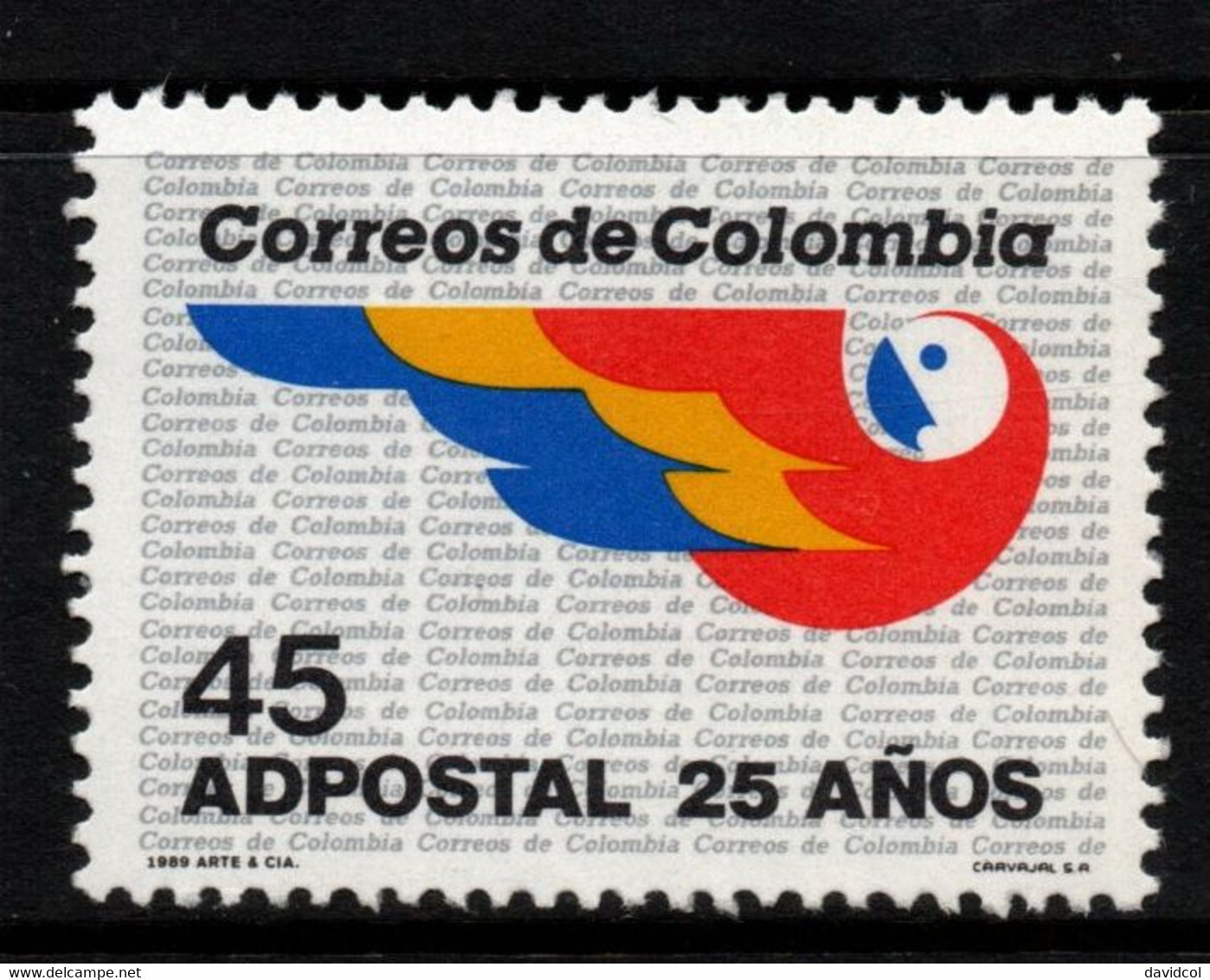 07- KOLUMBIEN - 1989 - MI#:1750 - MNH- “ADPOSTAL” NATIONAL MAIL COMPANY, 25 YEARS - Colombia