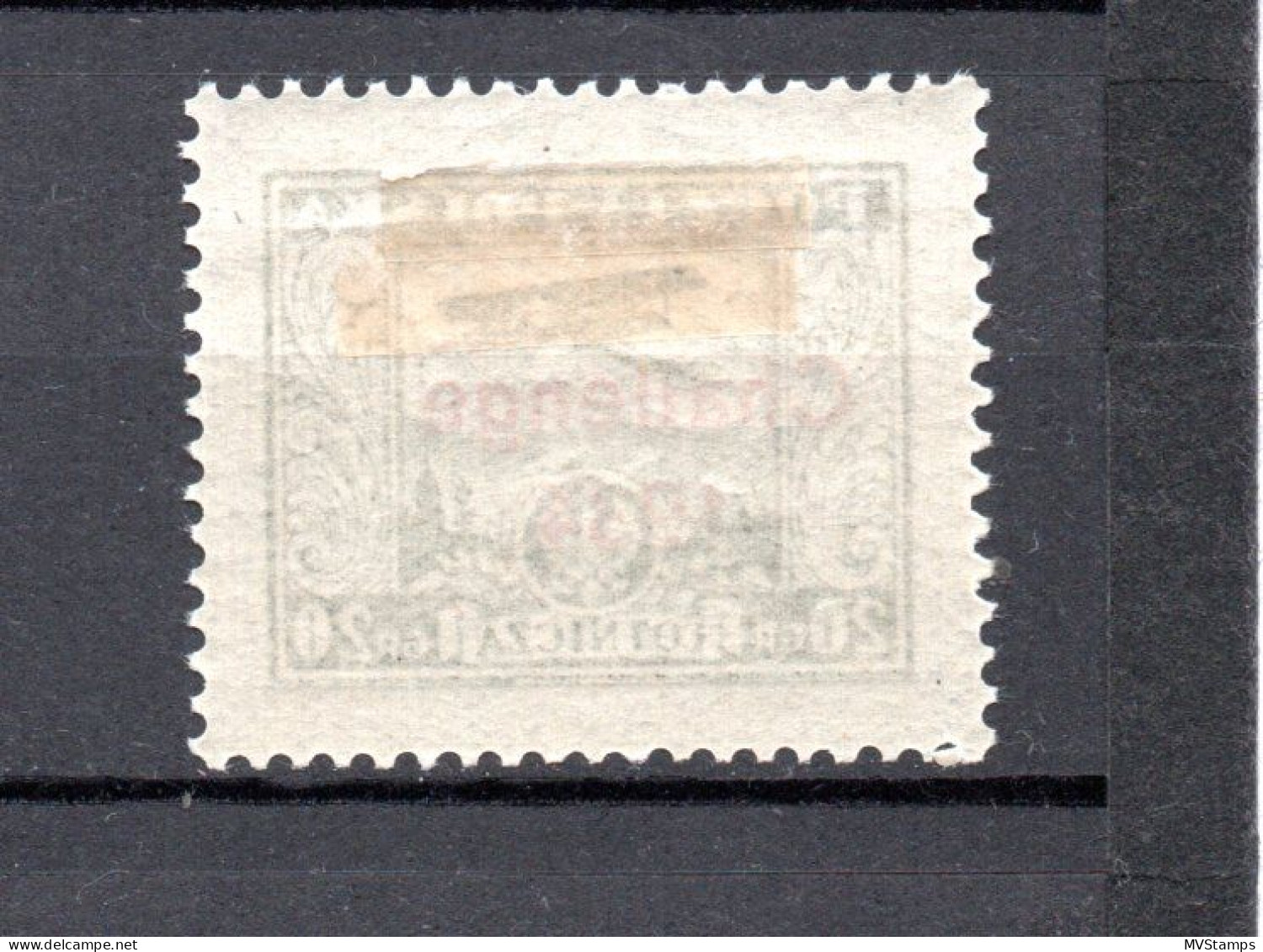 Poland 1934 Old Overprintred Airmail Stamp  (Michel 289) MLH - Ungebraucht