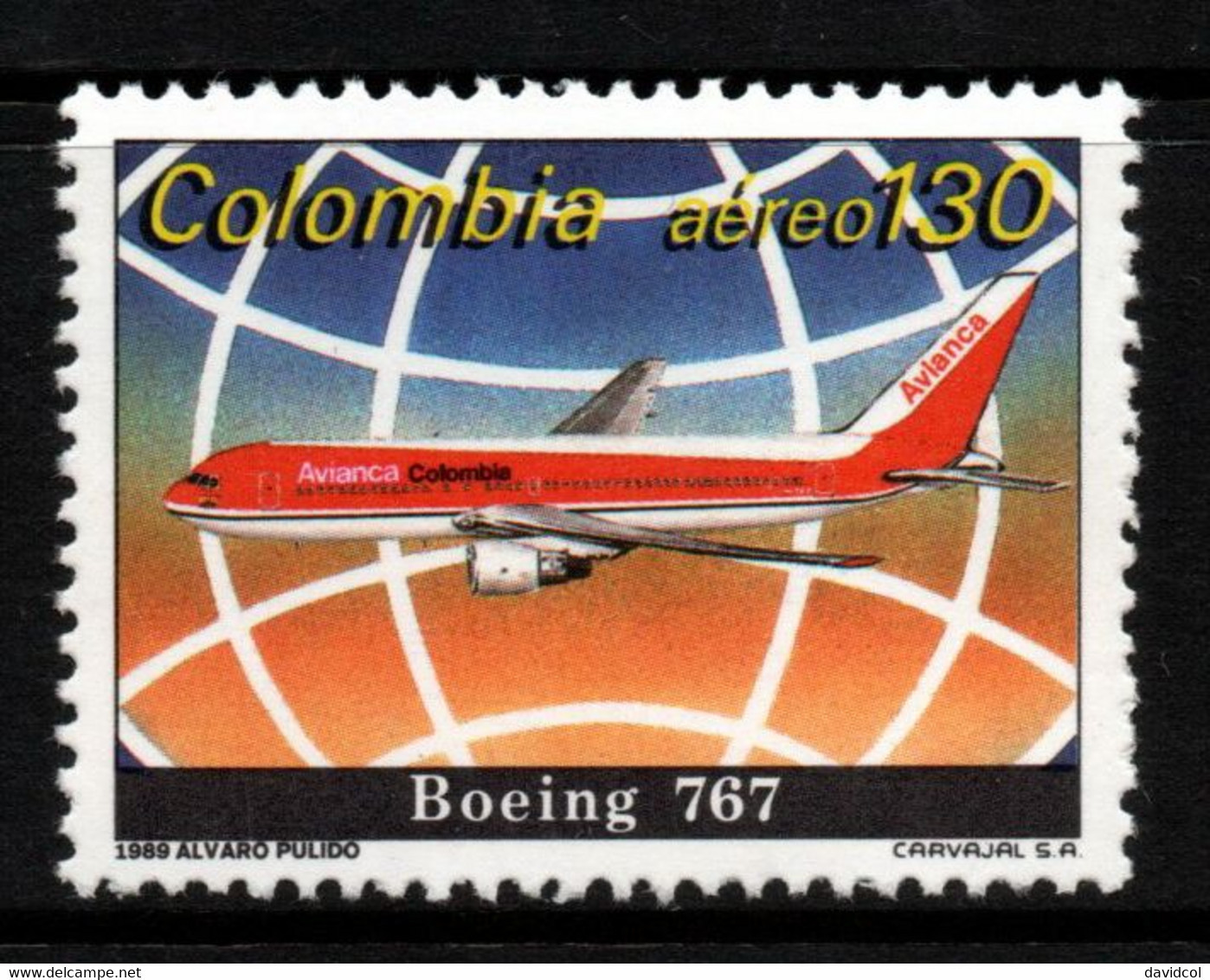 08- KOLUMBIEN - 1989 - MI#:1776 - MNH- PLANE BOEING 767 – AVIATION - - Colombie