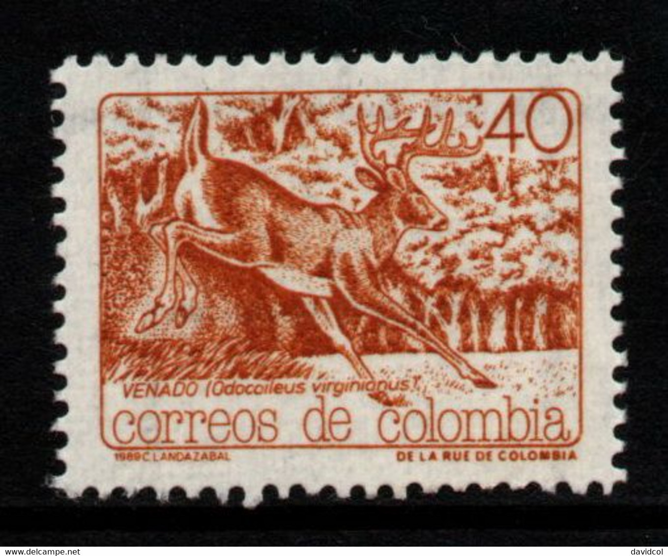 10- KOLUMBIEN - 1989 - MI#:1745 - MNH- DEER (ODOCOILEUS VIRGINIANUS) - Colombie