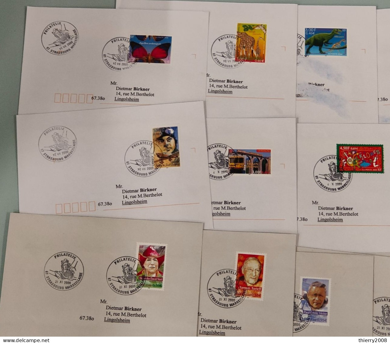 Lot De Timbres De 2000 Avec Oblitération Cachet à Date Philatélique De 2001/02 Sur Lettre  TB - Gebraucht