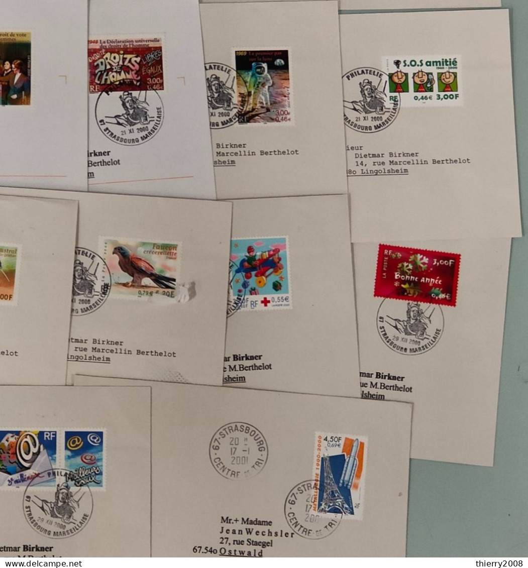 Lot De Timbres De 2000 Avec Oblitération Cachet à Date Philatélique De 2001/02 Sur Lettre  TB - Used Stamps