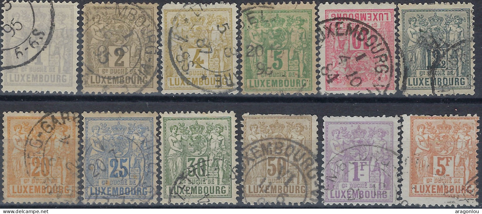 Luxembourg - Luxemburg - Timbres  1882   Allégorie   °   Satz   VC.  300,- - 1882 Alegorias