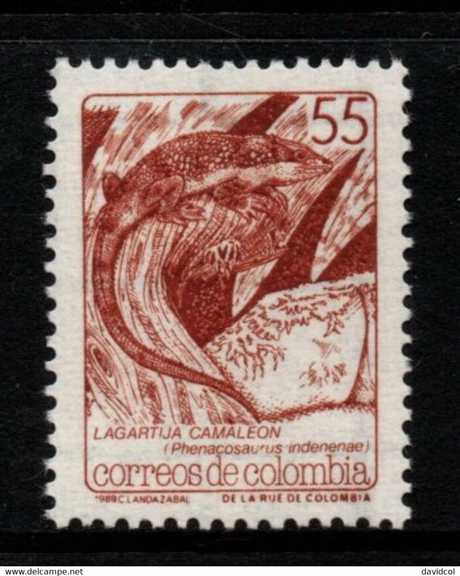 13- KOLUMBIEN - 1989 - MI#:1765 - MNH- CHAMELEON LIZARD ( PHENACOSAURUS INDINENAE) - Colombia