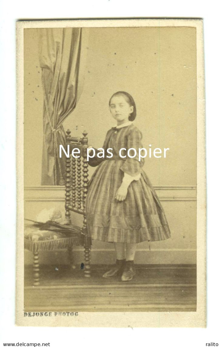 JEUNE FILLE Vers 1865 CDV Par DEJONGE à ANGOULÊME - Old (before 1900)