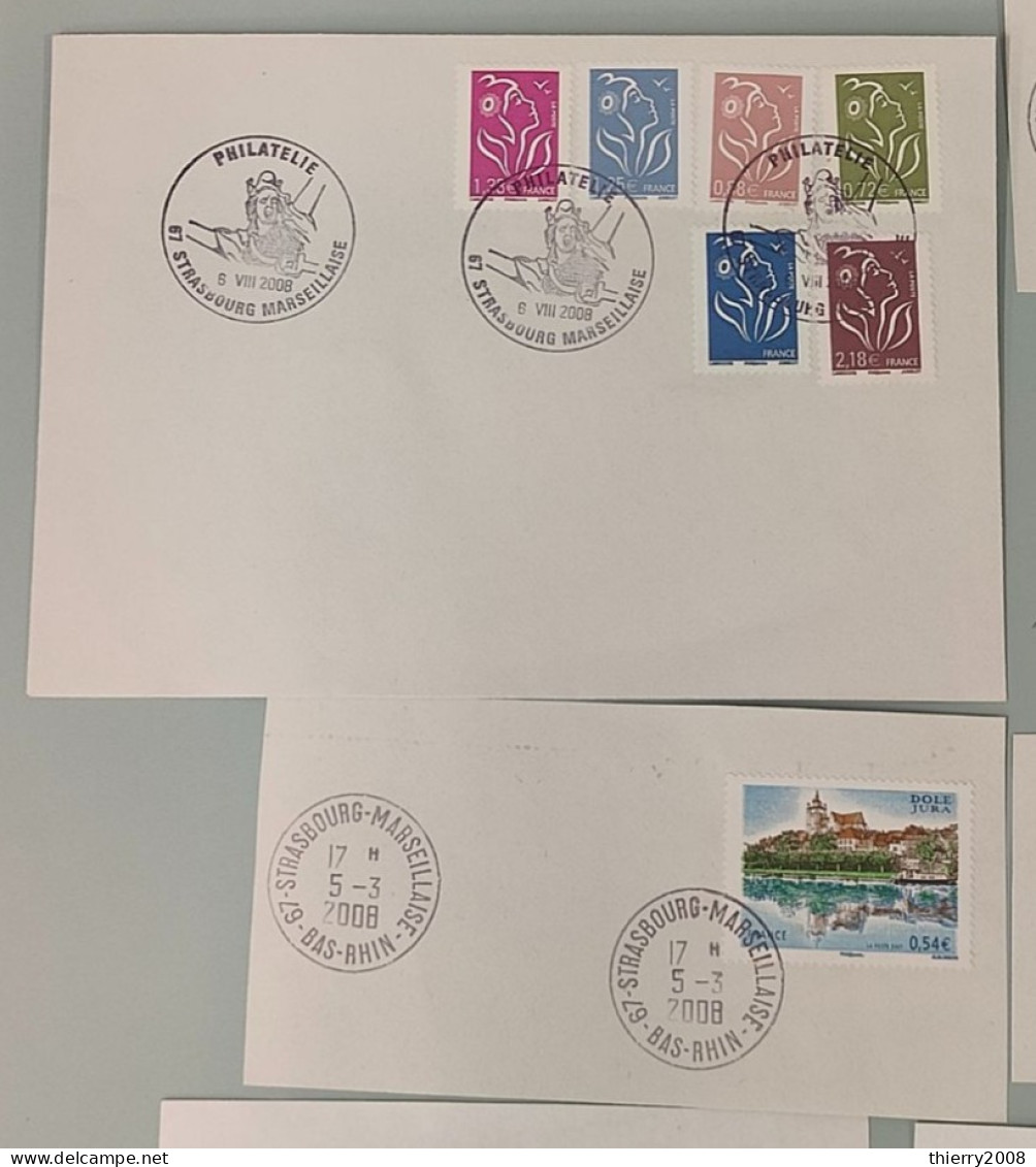 Lot De Timbres De 2008 Avec Oblitération Cachet à Date Philatélique De 2008 Sur Fragment  TB - Oblitérés