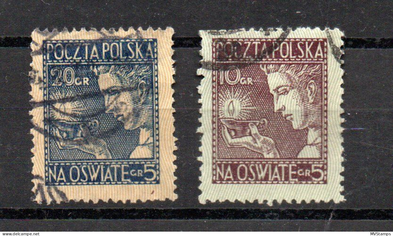 Poland 1927 Old Set School/Children Stamps (Michel 247/48) Used - Gebruikt