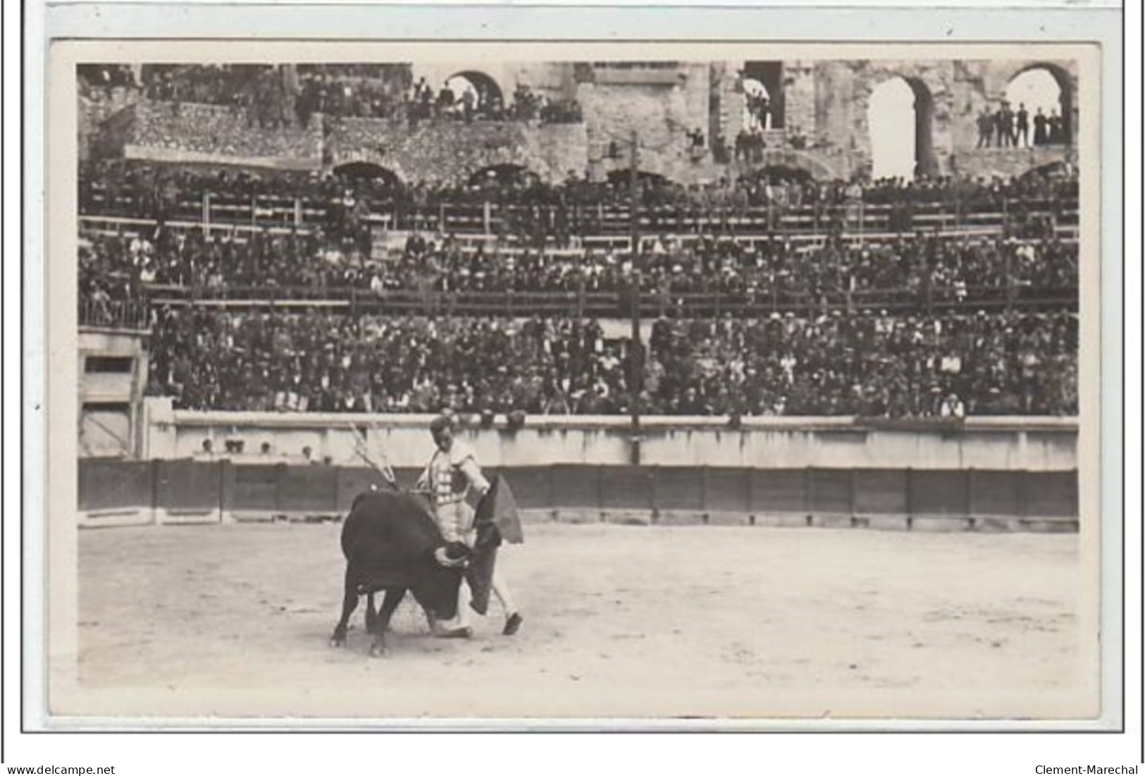 NIMES : Corrida Le 3 Octobre 1937 - Ortega à La Muleta - CARTE PHOTO - Très Bon état - Nîmes
