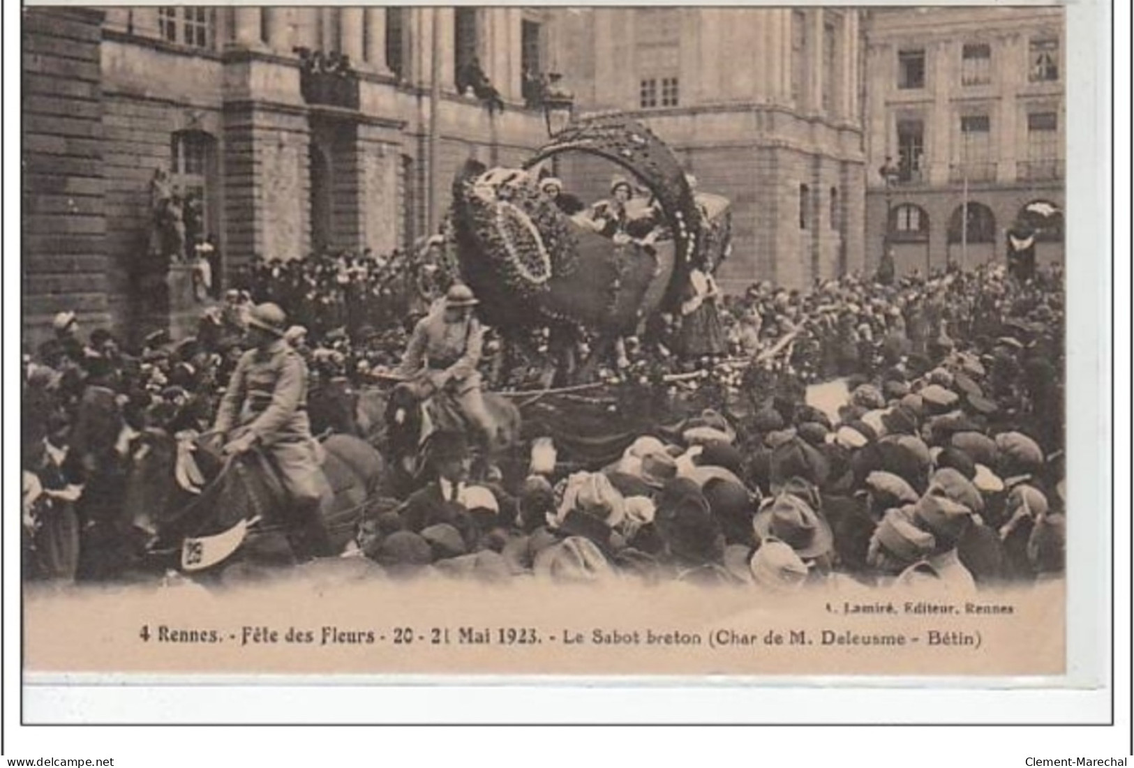 RENNES - Fête Des Fleurs 1923 - Le Sabot Breton - Très Bon état - Rennes