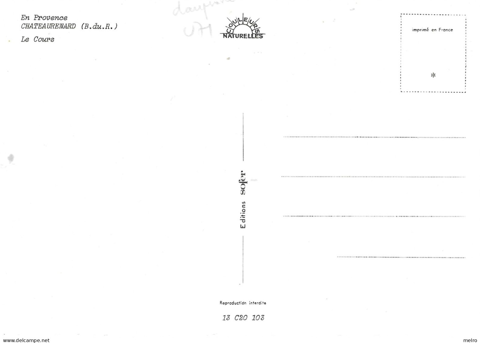 CPSM - (Dep.13) -Châteaurenard Le Cours -  Voitures Dauphines Renault  Bar Tabac Commerces - Toerisme