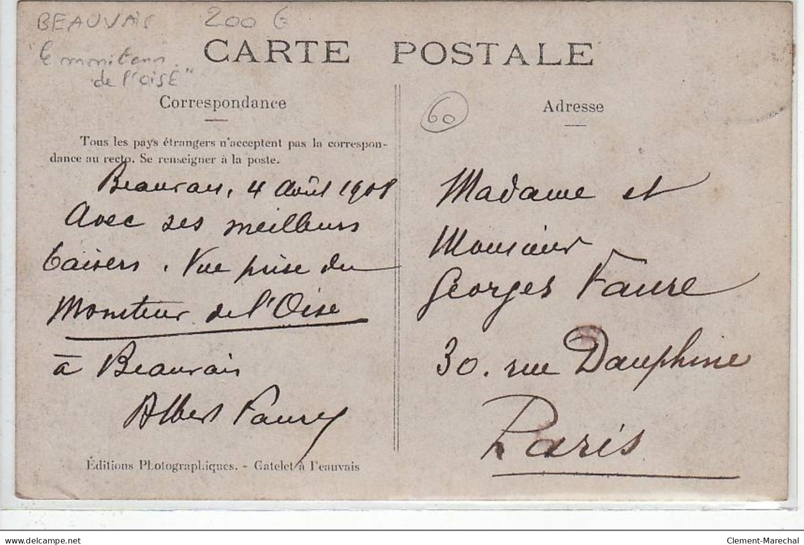 BEAUVAIS : Carte Photo Du Personnel Du"""" Moniteur De L'Oise"""" En 1908 (presse - Journal) - Très Bon état - Beauvais