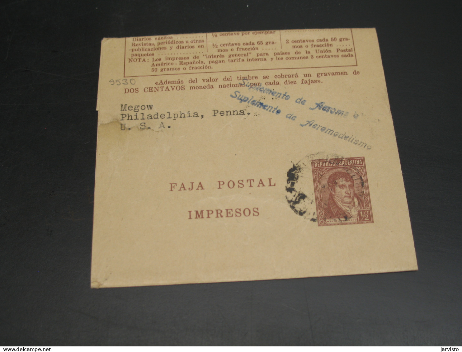 Argentina 1940s? Wrapper To USA Tear *9530 - Other & Unclassified