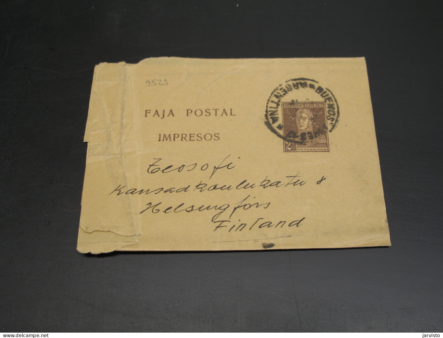Argentina 1914 Wrapper To Finland Edge Fault *9523 - Other & Unclassified