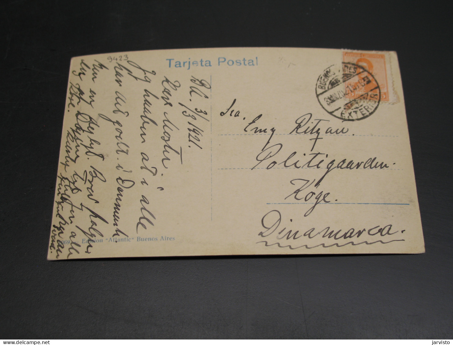 Argentina 1921 Post Card To Denmark *9423 - Autres & Non Classés