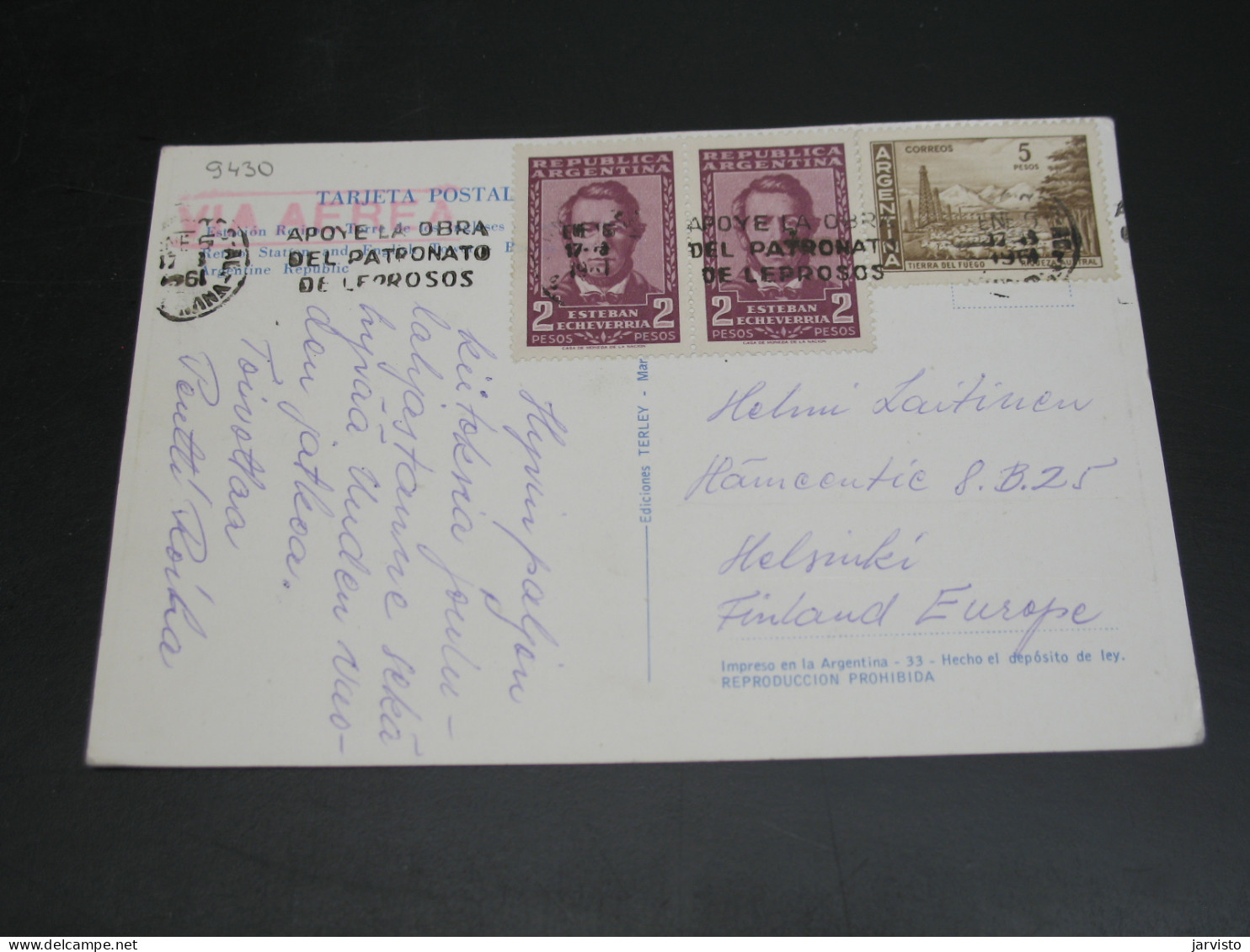 Argentina 1961 Post Card To Finland *9430 - Sonstige & Ohne Zuordnung