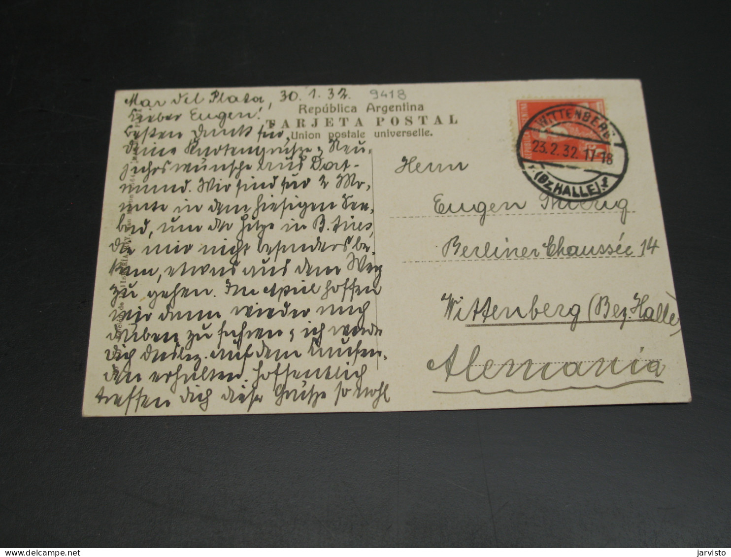 Argentina 1932 Post Card To Germany Fold *9418 - Autres & Non Classés