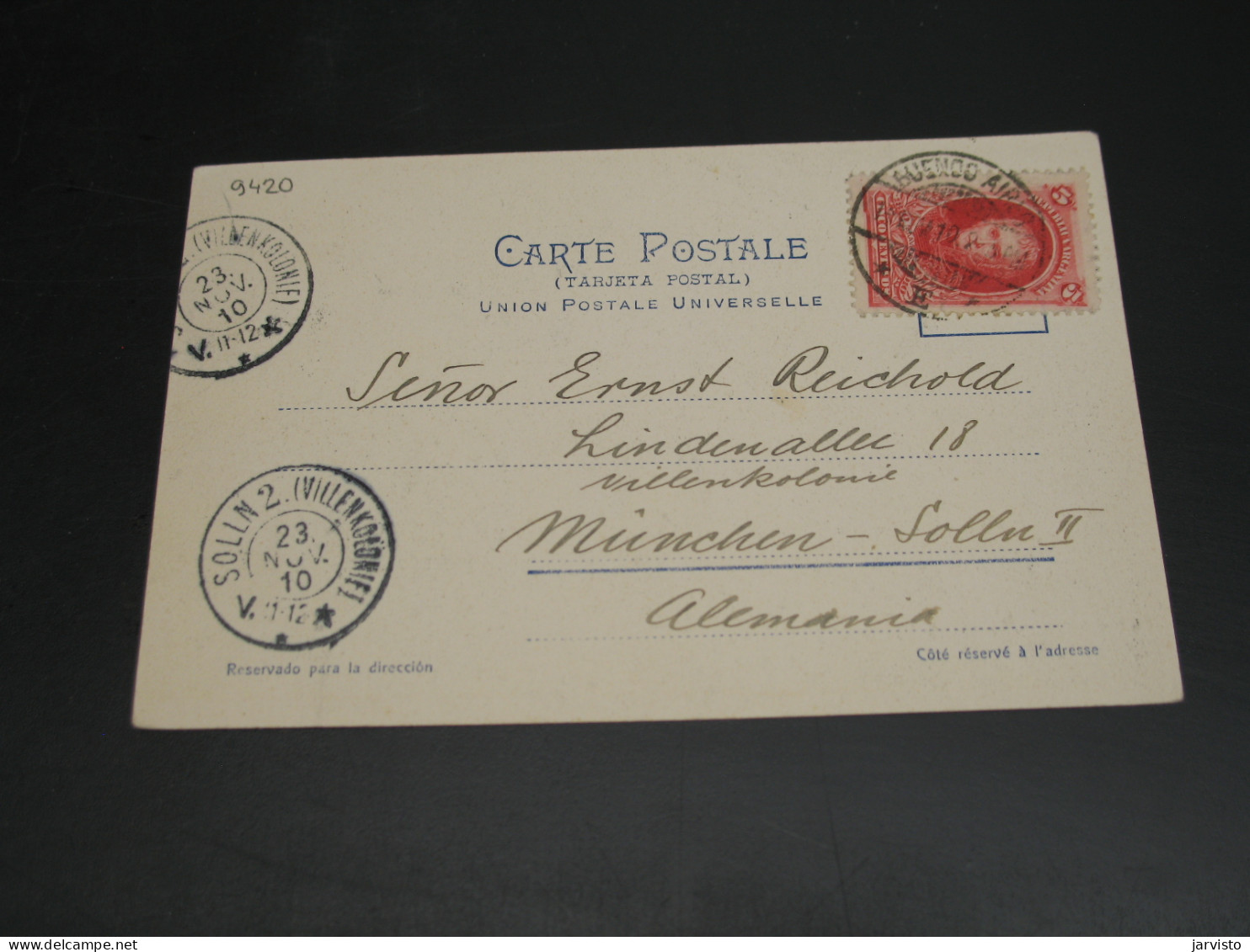 Argentina 1910 Post Card To Germany *9420 - Andere & Zonder Classificatie
