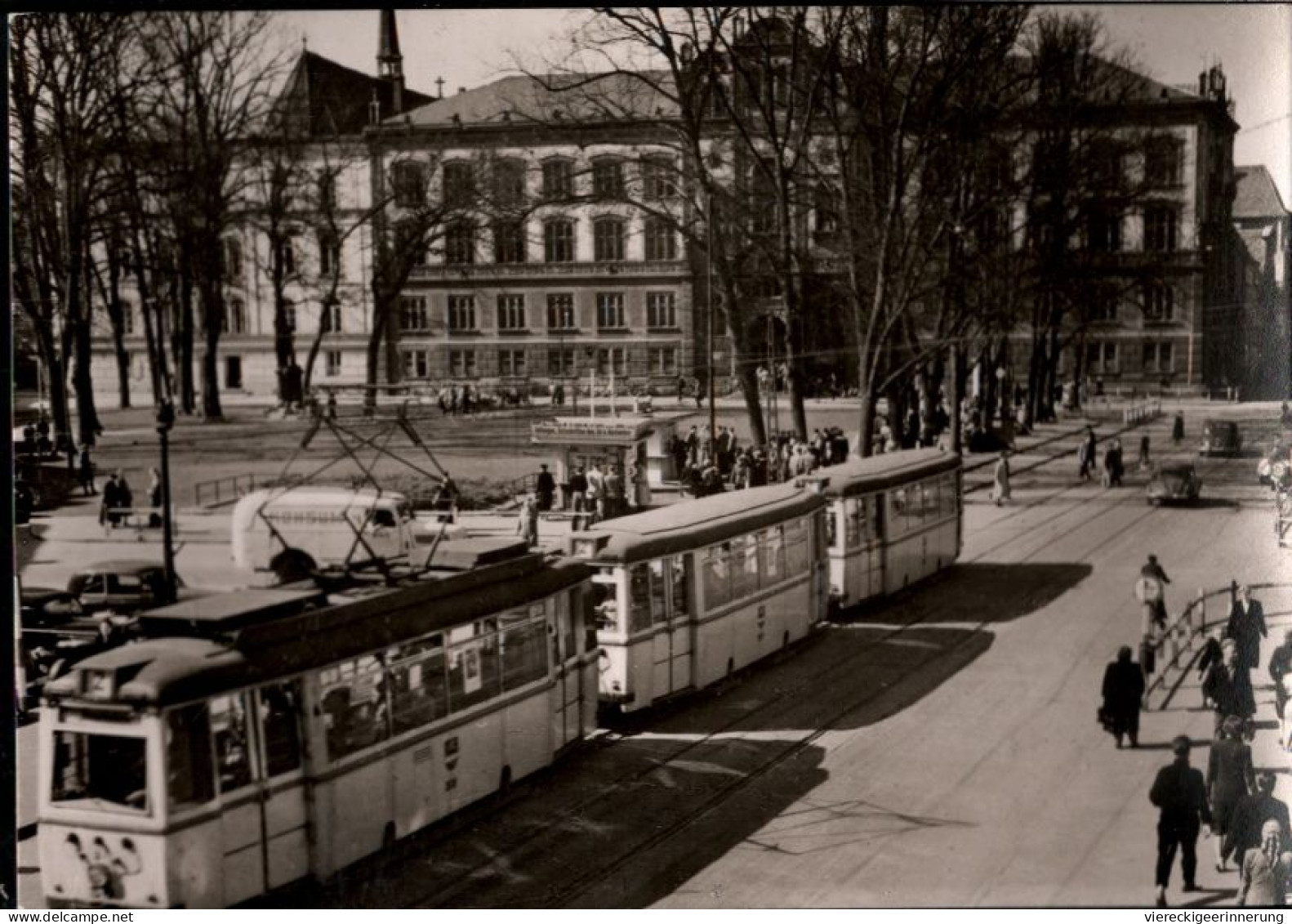 ! DDR Ansichtskarte Aus Rostock, Am Stalinplatz, Universität, Straßenbahn, Tram - Tramways