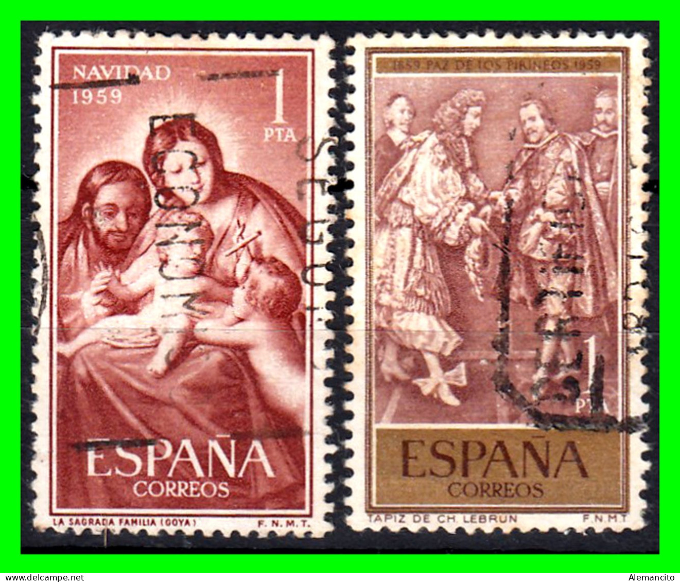 ESPAÑA SELLOS AÑO 1959  - NAVIDAD Y TRATADO PAZ DE LOS PIRINEOS - Used Stamps