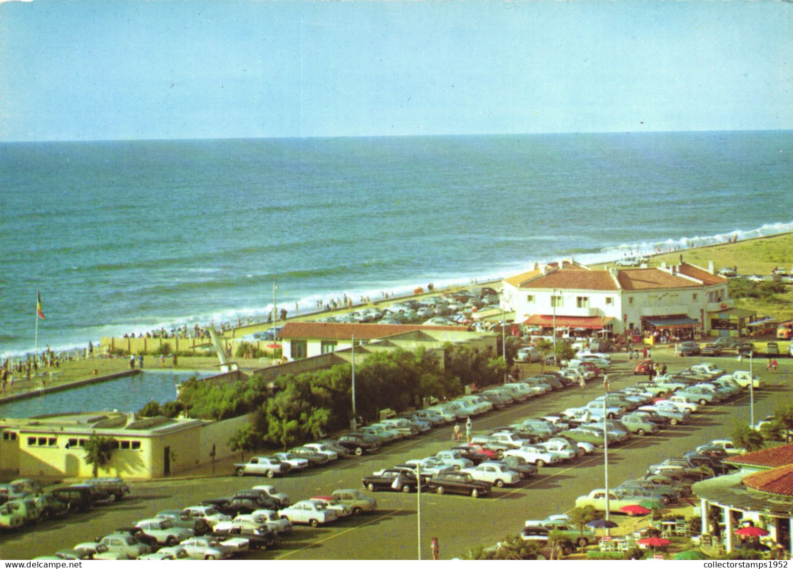ANGLET, PYRENEES-ATLANTIQUES, BEACH, CARS, POOL, ARCHITECTURE, FRANCE, POSTCARD - Anglet
