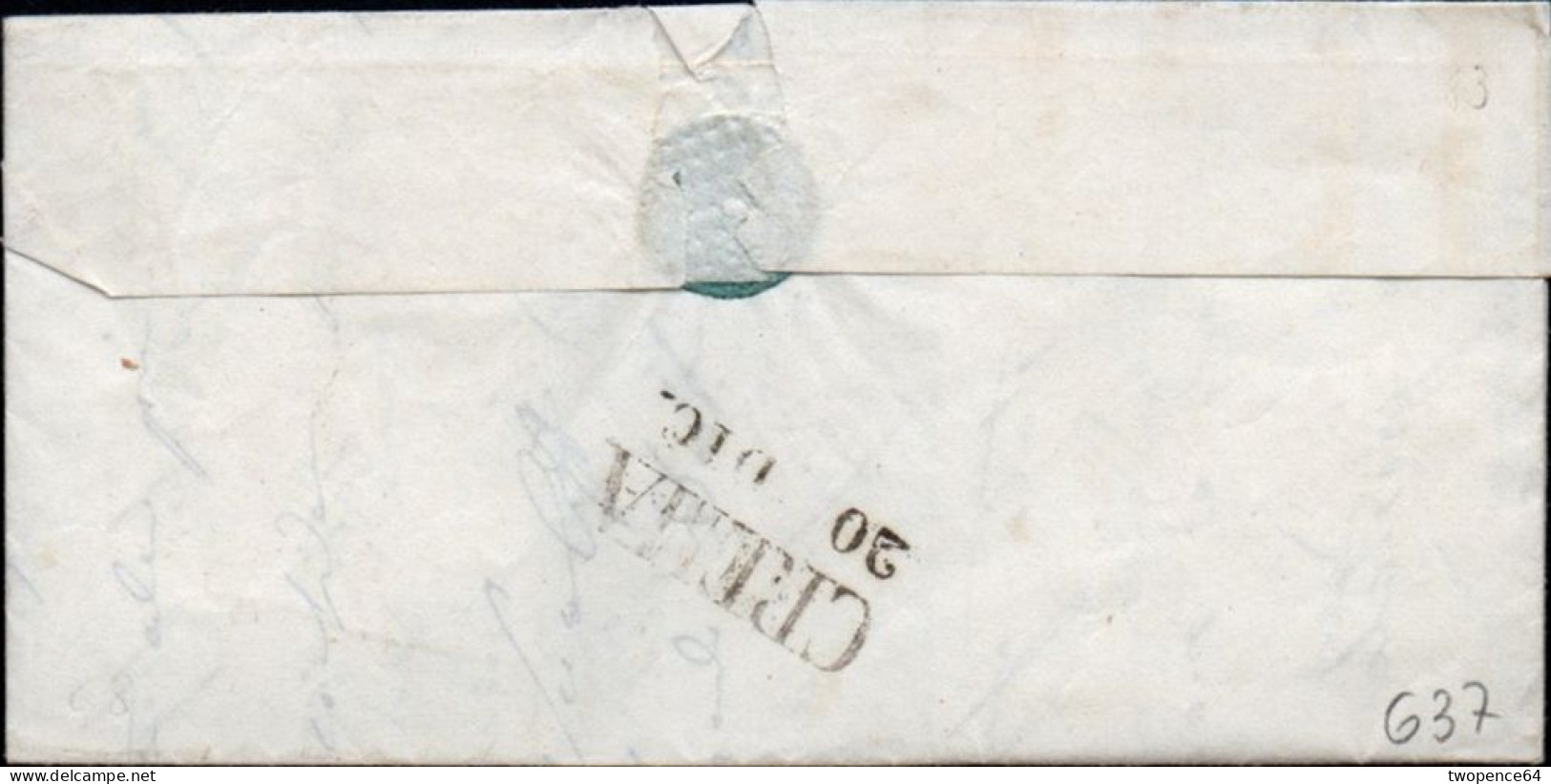 637 - LETTERA PREFILATELICA DA PADOVA A CREMA 1849 - 1. ...-1850 Prefilatelia