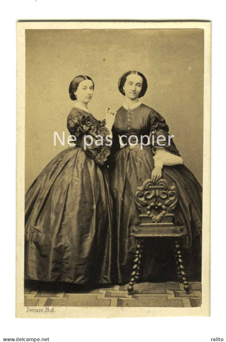 DEUX FEMMES Vers 1860 CDV Par DENISSE à BORDEAUX - Old (before 1900)