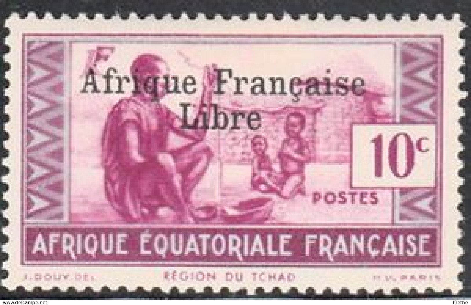 AFRIQUE EQUATORIALE FRANCAISE - Région Du Tchad En Surimpression : Afrique Française Libre - Nuevos