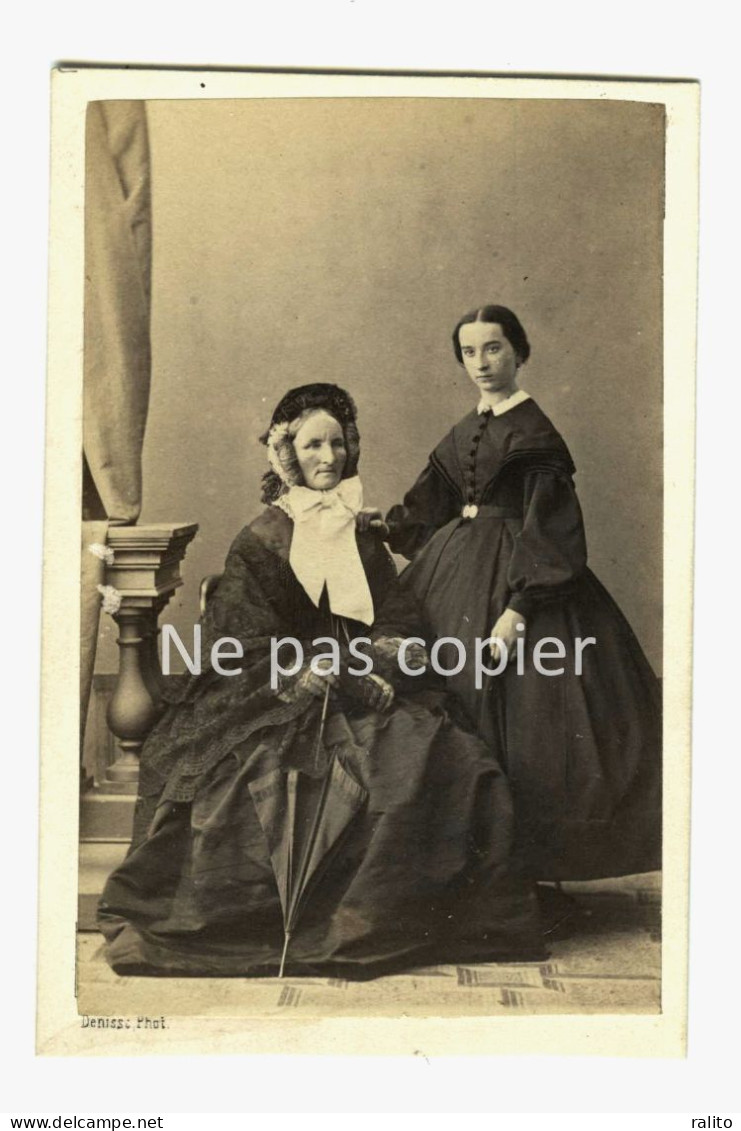 DEUX FEMMES Vers 1860 CDV Par DENISSE à BORDEAUX - Old (before 1900)