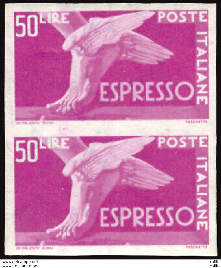 Espresso Lire 50 Democratica Varietà Non Dentellato - Errors And Curiosities