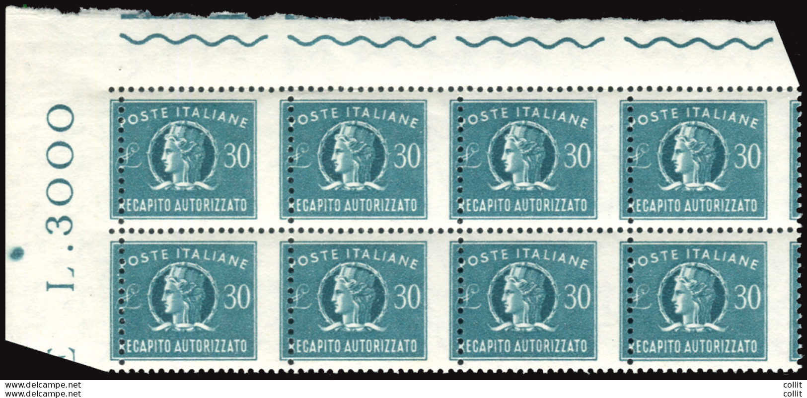 Recapito Autorizzato Lire 30 Varietà Dentellatura Spost - Variétés Et Curiosités