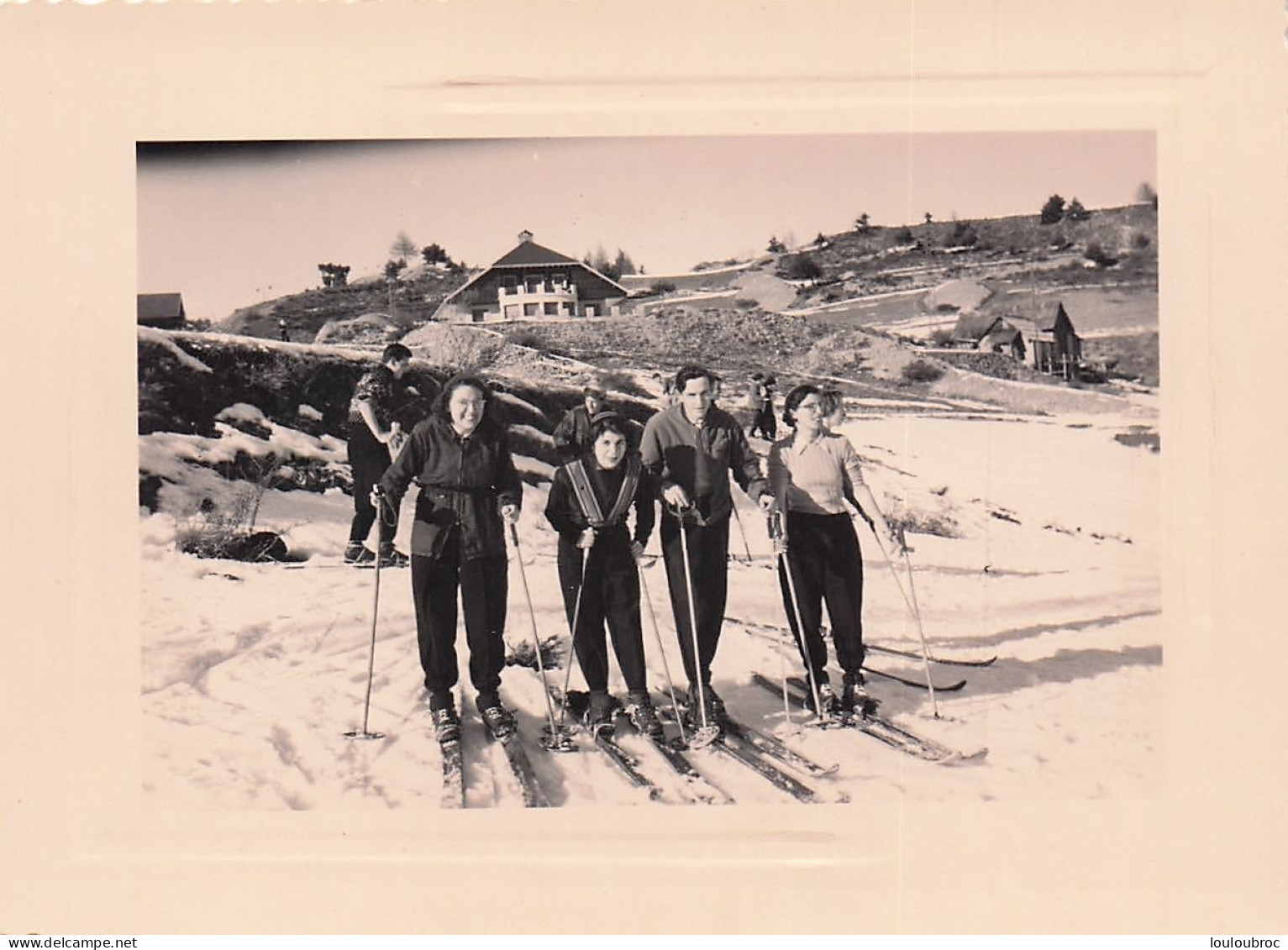 ALPES GROUPE DE SKIEURS PHOTO ORIGINALE 11 X 8 CM - Places