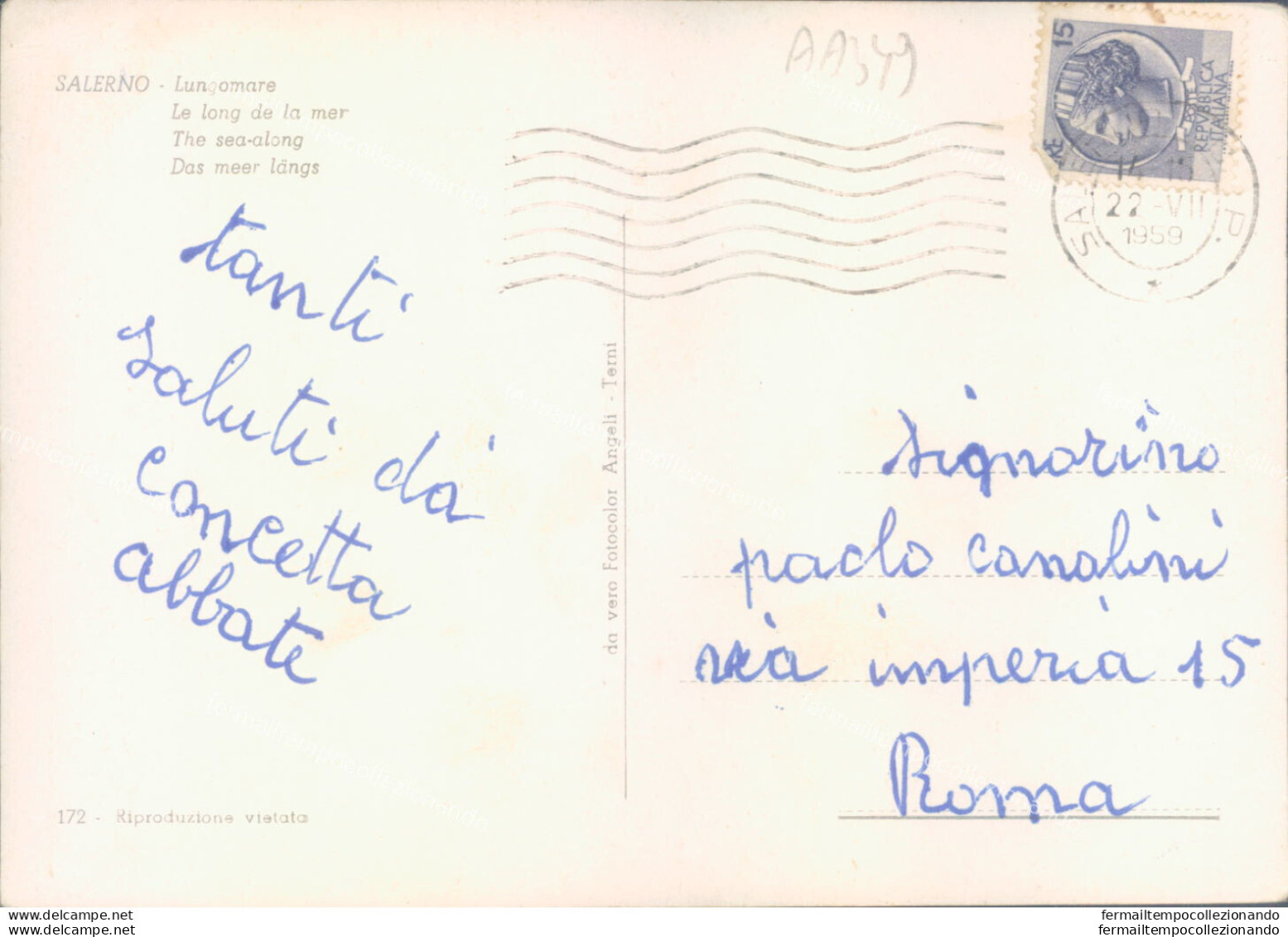 Aa349 Cartolina Salerno Citta' Lungomare - Salerno